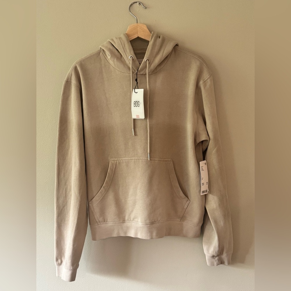 BDG Men's Hooded Pullover Sweatshirt in Taupe